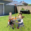Miniatyrbillede 2 af 8: Børne picnic bord og bænkesæt, 80x80x54 cm, Grå