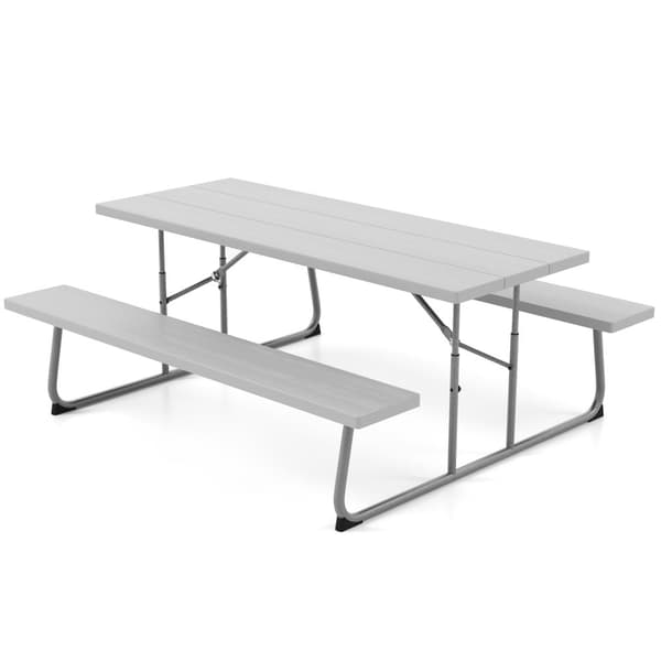 Piknik-pöytä setti, 72x64x29 tuumaa, Harmaa