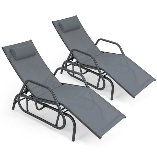 Utomhus Chaise Lounge Gungstol, 60x39x26 tum, Grå/Brun