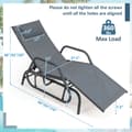Miniatyrbild 5 av 8: Utomhus Chaise Lounge Gungstol, 60x39x26 tum, Grå/Brun