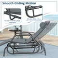 Miniatyrbild 7 av 8: Utomhus Chaise Lounge Gungstol, 60x39x26 tum, Grå/Brun