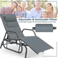 Miniatyrbild 8 av 8: Utomhus Chaise Lounge Gungstol, 60x39x26 tum, Grå/Brun