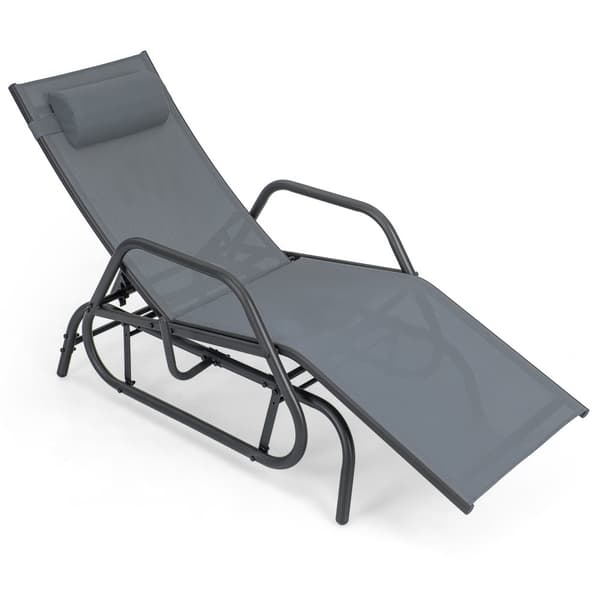 Utomhus Chaise Lounge Gungstol, 60x39x26 tum, Grå/Brun