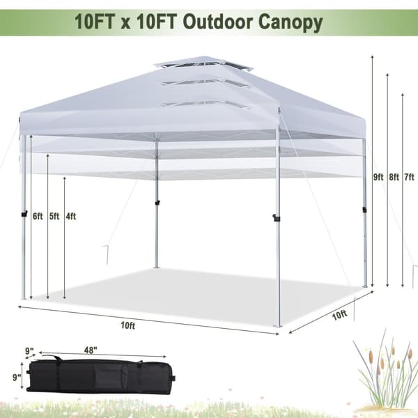 Udendørs pop-up pavillon, 305x305x217-275 cm, Sort/Hvid