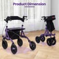 Miniatyrbild 5 av 8: Rollator Walker, 30x25x32-37 tum, Lila