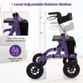 Miniatyrbild 8 av 8: Rollator Walker, 30x25x32-37 tum, Lila