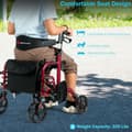 Miniatyrbild 3 av 8: Rollator, 24x40,5x33,5-38,5 tum, Röd