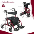 Miniatyrbild 4 av 8: Rollator, 24x40,5x33,5-38,5 tum, Röd