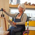 Miniatyrbild 6 av 8: Rollator, 24x40,5x33,5-38,5 tum, Röd