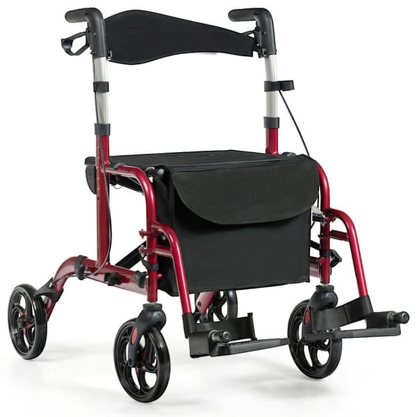 Rollator, 24x40,5x33,5-38,5 tum, Röd