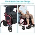 Miniatyrbild 8 av 8: Rollator, 24x40,5x33,5-38,5 tum, Röd