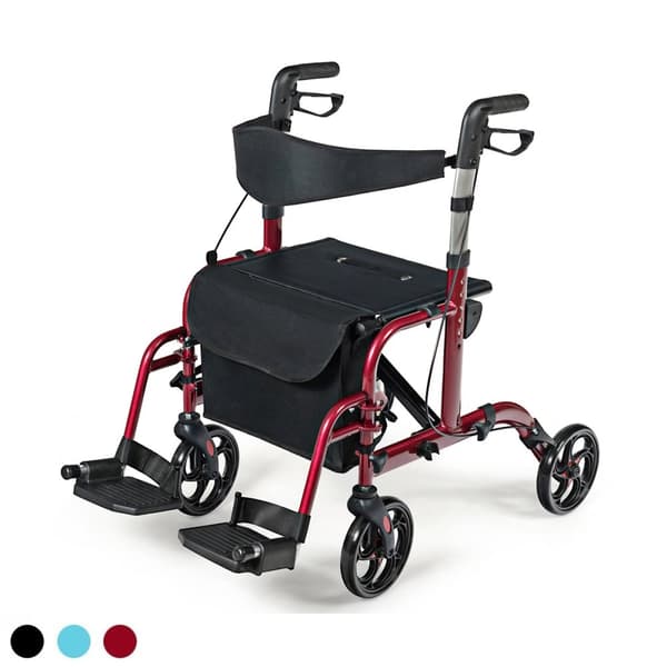 Rollator, 24x40,5x33,5-38,5 tum, Röd