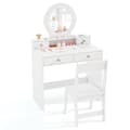 Miniatyrbild 1 av 2: Sminkbord och Stol Set, Prinsesssmink, 70x40x110 cm, Vit