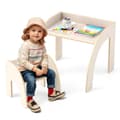 Miniatyrbillede 4 af 8: Børnebord og Stol Sæt, 23.5x23.5x19.5 tommer, Hvid