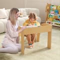 Miniatyrbild 3 av 8: Barnbord och Stol Set, 23.5x23.5x19.5 tum, Natur/Vit