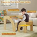 Miniatyrbild 8 av 8: Barnbord och Stol Set, 23.5x23.5x19.5 tum, Natur/Vit
