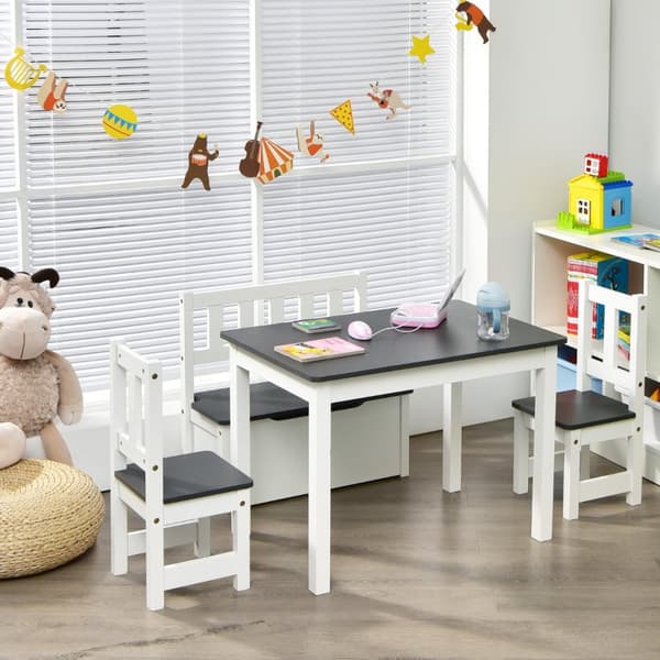 Barnaktivitetsbord Set, 70x48x50 cm, Naturgrå