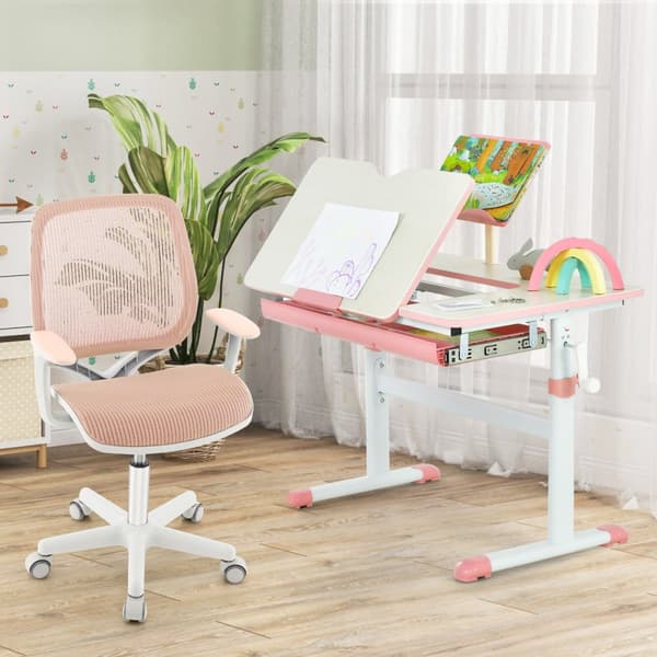 Børns computerstol, 22,5x22,5x31,5-36 tommer, Blå