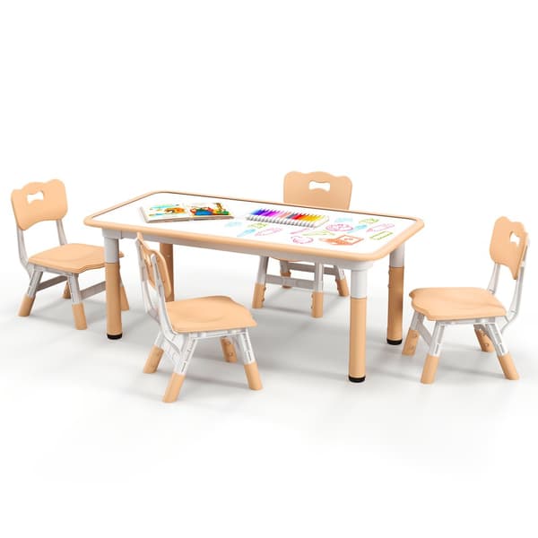 Børnebord og Stole Sæt, 47x23,5x18,9"-23,6", Natur