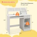 Miniatyrbillede 5 af 7: Børns studiebord, 35,5x18x35,5 tommer, Hvid