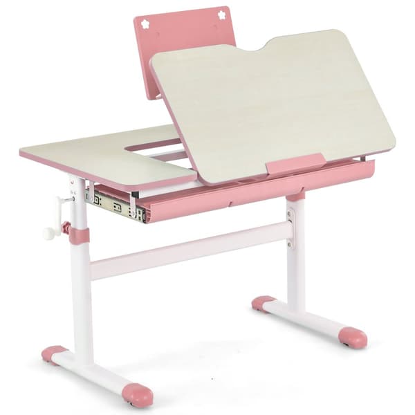 Barnskrivbord, 81x52x81-103 cm, Rosa