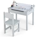 Miniatyrbild 4 av 8: Barnbord och Stol Set, 26x15.5x23 tum, Grå/Vit