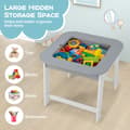 Miniatyrbillede 7 af 8: Børnebord og Stole Sæt, 24x24x19.5 tommer, Grå