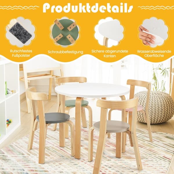 Barnbord och Stolsset, 60x60x50 cm, Färgglad