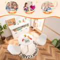 Pikkukuva 3 / 8: Lasten toimintapöytä ja tuolien setti, 23,5x20 tuumaa, valkoinen