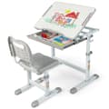 Miniatyrbillede 3 af 8: Børnebord og stol sæt, 66x47x52-77 cm, 41x35x62-78 cm, Grå