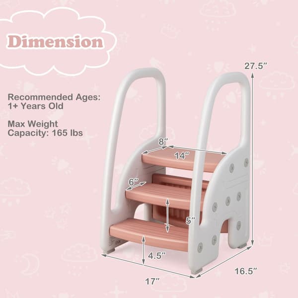 Steg pall, 17x16.5x27.5 tum, Rosa