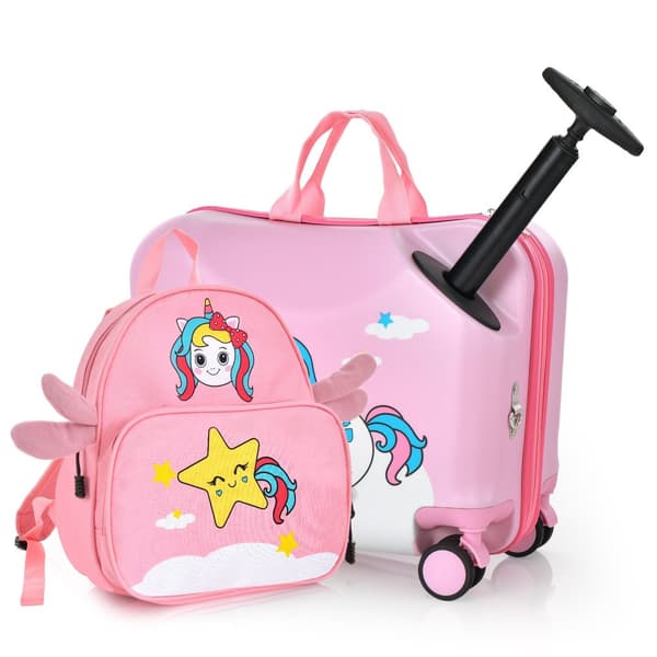 Børnekuffertsæt, 2 dele 18 tommer Ride-on, 46.99x26.67x36.83 cm, Gul