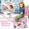 Miniatyrbillede 5 af 8: Børnekuffertsæt, 2 dele 18 tommer Ride-on, 46.99x26.67x36.83 cm, Gul