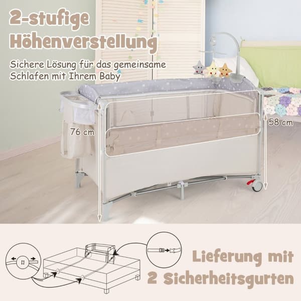 Rejseseng, 125x65x76 cm, Grå