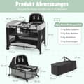 Miniatyrbillede 6 af 8: Transportabel baby seng, 110x78x78 cm, Sort + Grå