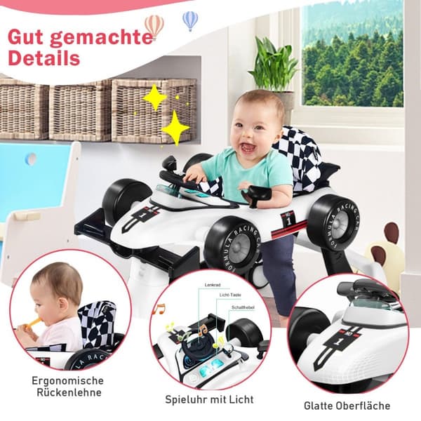 Baby Walker, 73x64x50.5/53.5/55.5 cm, Hvid