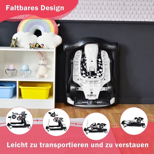 Baby Walker, 73x64x50.5/53.5/55.5 cm, Hvid