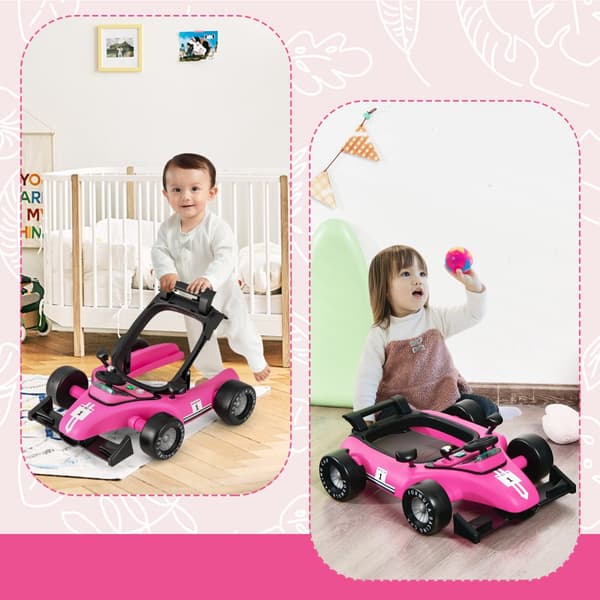 Aktivitets skubbevogn, 73x61x51.5/53.5/55.5 cm, Pink