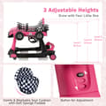 Miniatyrbillede 5 af 8: Aktivitets skubbevogn, 73x61x51.5/53.5/55.5 cm, Pink