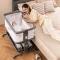 Miniatyrbild 2 av 8: Spjälsäng Bedside Sleeper för baby, 87x63x85 cm, Grå