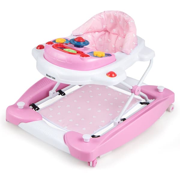 Babysitter, 6 i 1 Hoppgunga med Justerbar Höjd, 28x24x19.5 tum, Rosa