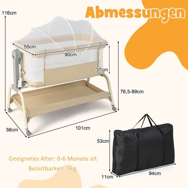 Mobil Babyseng, 101x56x89 cm, Beige