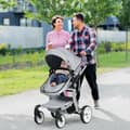 Pikkukuva 2 / 8: Vauvanrattaat, taitettava alumiininen vauvan kääntyvä rattaat vaipkalaukulla, 40,5x24,5x44,5 tuumaa, harmaa