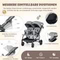 Miniatyrbild 5 av 8: Dubbelvagn, 105x78.5x106 cm, Grå