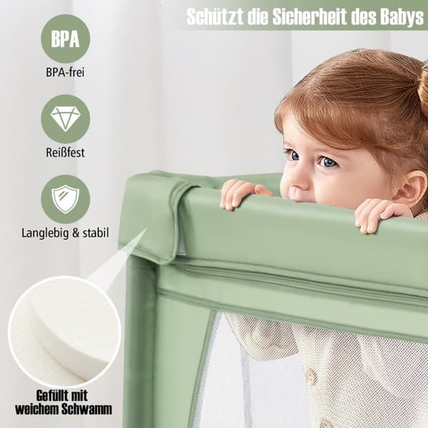Baby legeplads, 205x147x68.5 cm, Grøn