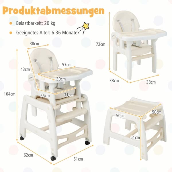 Barnstol, 62x51x104 cm, Beige