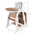 Miniatyrbild 4 av 8: Spädbarnsbord och stol set, 26x21x36 tum, Brun