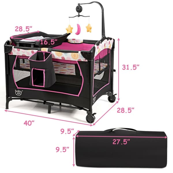 Baby Legeplads, 101x72x80 cm, Pink