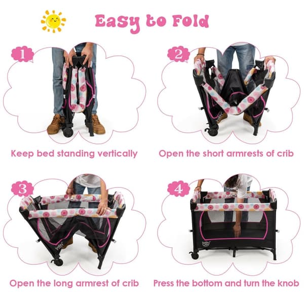 Baby Legeplads, 101x72x80 cm, Pink