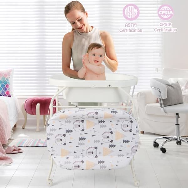 Skötbord för baby, 86x50x104 cm, Vit